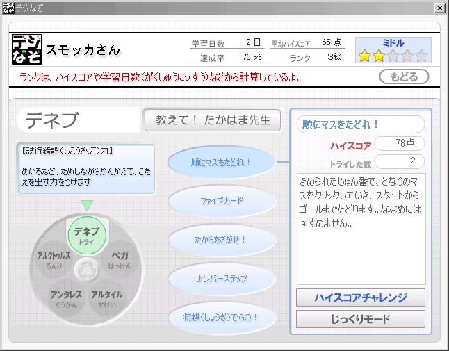 「レベルアップ」画面