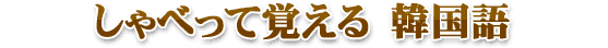 しゃべって覚える　韓国語